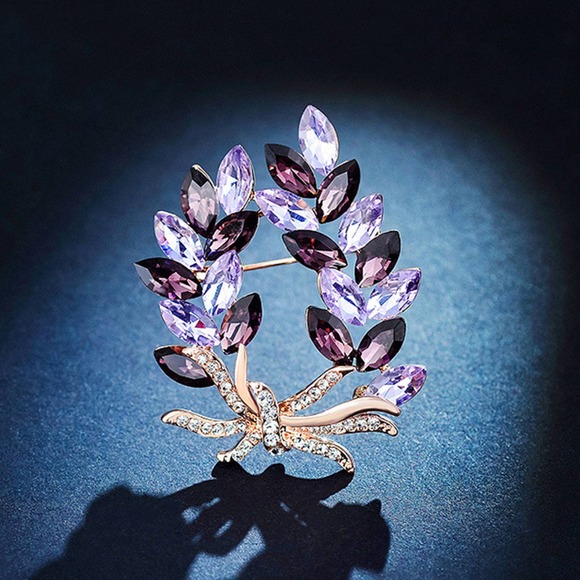 Jewelry - Brooch Pin Bauhinia Brooch Pin Women Fashion Rhinestone